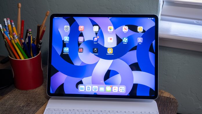 Apple iPad Air (2025) with an Apple Magic Keyboard.